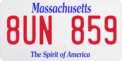 MA license plate 8UN859