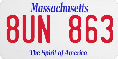 MA license plate 8UN863