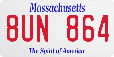 MA license plate 8UN864