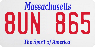 MA license plate 8UN865