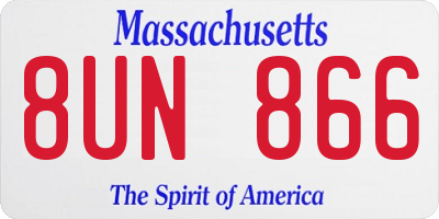 MA license plate 8UN866