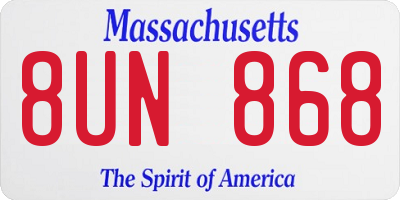 MA license plate 8UN868