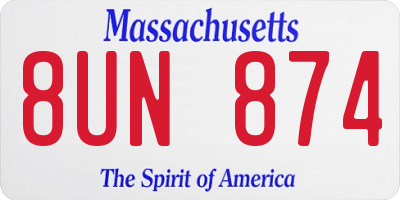 MA license plate 8UN874