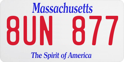 MA license plate 8UN877