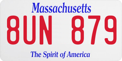 MA license plate 8UN879