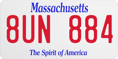MA license plate 8UN884