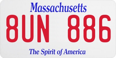 MA license plate 8UN886