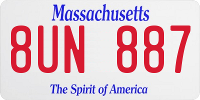MA license plate 8UN887