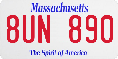 MA license plate 8UN890