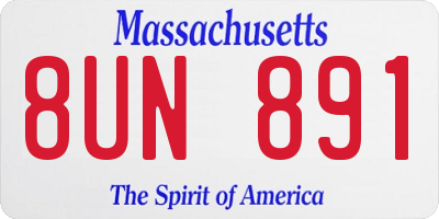 MA license plate 8UN891