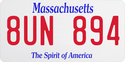 MA license plate 8UN894