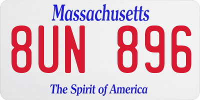 MA license plate 8UN896