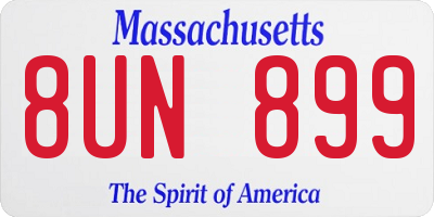 MA license plate 8UN899