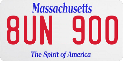 MA license plate 8UN900