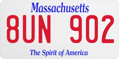 MA license plate 8UN902