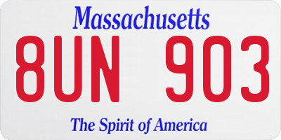 MA license plate 8UN903