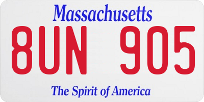 MA license plate 8UN905