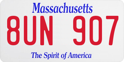 MA license plate 8UN907