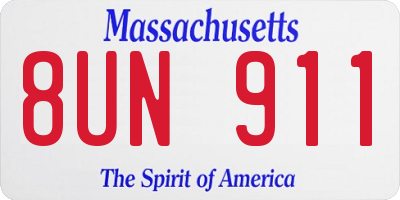MA license plate 8UN911