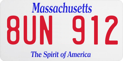 MA license plate 8UN912