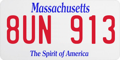 MA license plate 8UN913