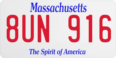 MA license plate 8UN916