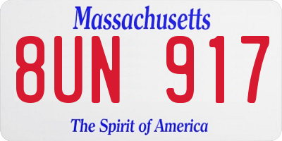 MA license plate 8UN917