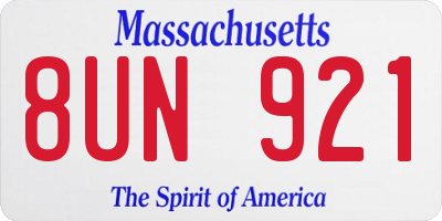 MA license plate 8UN921