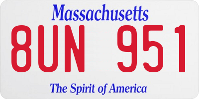 MA license plate 8UN951