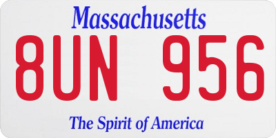 MA license plate 8UN956