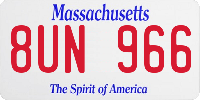 MA license plate 8UN966