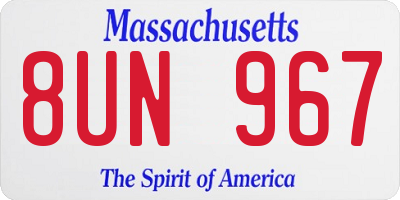 MA license plate 8UN967