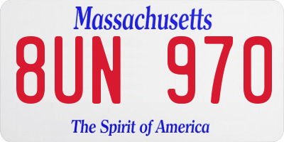 MA license plate 8UN970