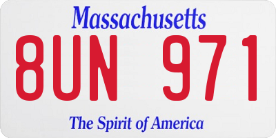 MA license plate 8UN971