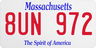 MA license plate 8UN972