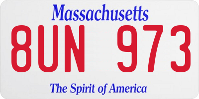 MA license plate 8UN973