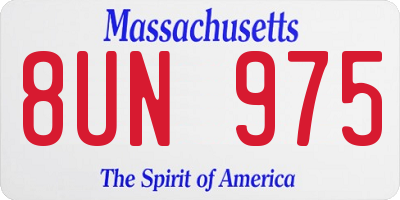 MA license plate 8UN975