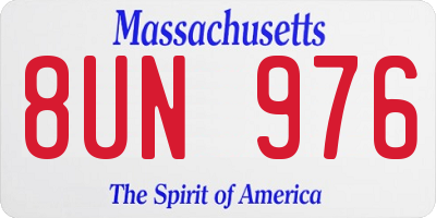 MA license plate 8UN976