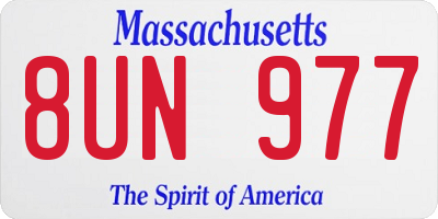 MA license plate 8UN977