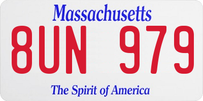 MA license plate 8UN979