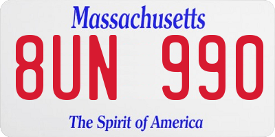 MA license plate 8UN990