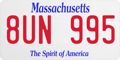 MA license plate 8UN995