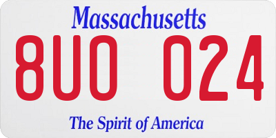 MA license plate 8UO024
