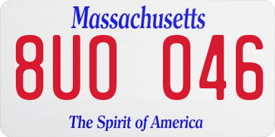 MA license plate 8UO046