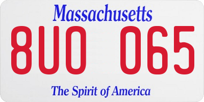 MA license plate 8UO065