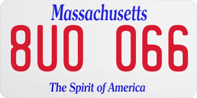MA license plate 8UO066
