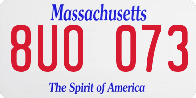 MA license plate 8UO073