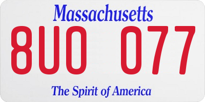 MA license plate 8UO077