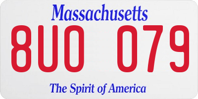 MA license plate 8UO079