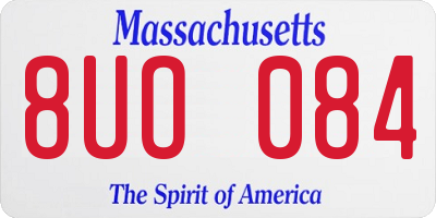 MA license plate 8UO084